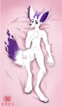  absurd_res anthro canid canine dogomaq female fennec fox fur genitals hi_res horn luciel lying mammal nude on_back pussy smile smirk solo spreading 