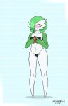 blush clothing embarrassed featureless_feet female flat_chested gardevoir gris_swimsuit hair hair_over_eye hi_res humanoid meme meme_clothing nintendo not_furry one-piece_swimsuit one_eye_obstructed pok&eacute;mon pok&eacute;mon_(species) simple_background solo swimwear translucent translucent_clothing translucent_swimwear video_games zomb3red 