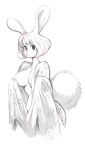  2022 anthro armor asian_clothing big_breasts black_and_white breasts carrot_(one_piece) cleavage clothed clothing east_asian_clothing female fur hair hi_res inner_boob inner_side_boob japanese_clothing kimono lagomorph leporid looking_at_viewer mammal minkmen_(one_piece) monochrome mostly_clothed one_piece partially_clothed portrait rabbit restricted_palette riipley scut_tail short_tail small_waist smile solo three-quarter_portrait topwear undressing whiskers 