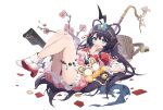  1girl bangs basket blue_eyes bracelet breasts cherry_blossoms china_dress chinese_clothes chinese_text chinese_zodiac chunrijun_(springer) collarbone copyright_name dress eyebrows_visible_through_hair full_body girls&#039;_frontline gun hair_ornament hairclip handgun high_heels highres jewelry legs letter long_hair looking_at_viewer lying official_alternate_costume official_art on_back open_mouth petals pistol purple_hair red_dress red_footwear shoes single_shoe socks solo stechkin_(brilliance_of_the_peach_blossoms)_(girls&#039;_frontline) stechkin_(girls&#039;_frontline) stechkin_aps torn_clothes torn_dress weapon year_of_the_tiger 