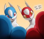  anthro big_breasts breasts creatiffy crossgender duo eyelashes female hi_res huge_breasts latias latios legendary_pok&eacute;mon mtf_crossgender multicolored_body nintendo open_mouth open_smile pok&eacute;mon pok&eacute;mon_(species) smile two_tone_body video_games 