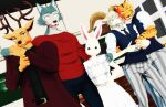  3d_(artwork) anthro antlers beastars bill_(beastars) bovid breasts brown_body brown_fur canid canine canis caprine cervid cervine dall_sheep digital_media_(artwork) felid female fur grey_body grey_fur group happy haru_(beastars) hi_res horn lagomorph legoshi_(beastars) leporid looking_at_viewer louis_(beastars) male malicekira mammal pantherine pina_(beastars) rabbit red_deer sheep size_difference smile stripes tiger white_body white_fur wolf 