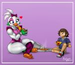  &lt;3 ... accessory animatronic anthro avian barefoot biceps bird bottomwear cheese chewing chicken clothing crossed_legs dairy_products duo e4hargus eating feet female five_nights_at_freddy&#039;s five_nights_at_freddy&#039;s:_security_breach food footwear galliform gallus_(genus) glamrock_chica_(fnaf) gregory_(fnaf) hair_accessory hair_bow hair_ribbon hi_res human leg_warmers legwear leotard machine male mammal pepperoni phasianid pizza pizza_box polo_shirt ribbons robot scottgames shirt shoes shorts sitting sitting_on_ground smile sneakers steam thick_thighs topwear video_games 