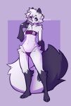  &diams; 2022 ambiguous_gender anthro arctic_fox big_tail breasts canid canine chest_tuft cleavage clothed clothing digital_media_(artwork) dipstick_ears dipstick_tail dust_(mewgle) elbow_tuft eyebrows eyelashes fluffy fluffy_tail fox fur gloves_(marking) grey_body grey_fur gris_swimsuit hi_res hip_tuft leg_markings leg_tuft mammal markings meme meme_clothing mewgle multicolored_body multicolored_ears multicolored_fur navel nonbinary_(lore) one-piece_swimsuit pose purple_background purple_eyes purple_nose shoulder_tuft signature simple_background smile socks_(marking) solo standing suit_symbol swimwear tail_markings translucent translucent_clothing translucent_swimwear tuft two_tone_body two_tone_fur 