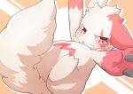  ambiguous_gender arms_out blush claws falling feral fluffy fluffy_tail frown glistening glistening_eyes nintendo pok&eacute;mon pok&eacute;mon_(species) popkage solo video_games zangoose 