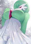  2022 big_breasts breasts clothing female gardevoir green_hair hair hi_res low-angle_view nintendo not_furry panties pok&eacute;mon pok&eacute;mon_(species) sana!rpg solo underwear video_games 