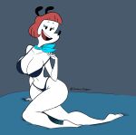  2019 5_fingers absurd_res anthro breasts canid canine canis disney domestic_dog dynamictrigger22 erica_(disney) female fingers hair hi_res mammal mickey_mouse_shorts open_mouth red_hair solo teeth tongue white_body 