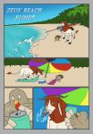  alcohol avian beach beer beverage bird bitterstrawberries bovid bovine caprine cattle comic female feral galliform goat group hi_res hybrid male mammal phasianid sand seaside turkey umbrella vines zeus_(bitterstrawberries) 