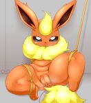  alacarte anus bdsm bondage bound eeveelution female feral flareon genitals hi_res looking_at_viewer masturbation navel nintendo pok&eacute;mon pok&eacute;mon_(species) pussy sex_toy sitting solo vibrator video_games 