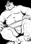  2019 absurd_res anthro ashigara belly hi_res humanoid_hands kemono lifewonders male mammal moobs navel nipples overweight overweight_male simple_background sketch solo tokyo_afterschool_summoners ujishiyo ursid video_games 