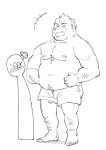  2019 absurd_res anthro ashigara belly blush clothing duo eyes_closed genitals hi_res humanoid_hands kemono laugh lifewonders male mammal moobs navel nipples overweight overweight_male penis sketch tokyo_afterschool_summoners ujishiyo underwear ursid video_games 