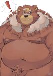  ! 2022 absurd_res anthro belly black_nose brown_body hi_res kemono l4zily male moobs navel nintendo nipples overweight overweight_male pok&eacute;mon pok&eacute;mon_(species) simple_background solo ursaluna video_games white_background 