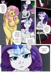  anthro barefoot big_breasts bodily_fluids breasts cabrony comic crossed_arms dialogue dragon english_text equid equine feet female fluttershy_(mlp) friendship_is_magic group hasbro hi_res horn jewelry magic male mammal my_little_pony necklace nipples nude pegasus pia-sama rarity_(mlp) spike_(mlp) sweat text unicorn wings 