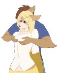  2022 2d_animation 4_fingers alpha_channel animated anthro anthro_on_anthro big_breasts black_pupils blonde_hair blue_bottomwear blue_clothing blue_eyes blue_pants blue_shirt blue_topwear blush bottomwear bouncing_breasts breast_grab breast_rub breasts brown_body brown_claws brown_fur brown_hair canid canine canis cervid claws cleavage clothed clothing duo female finger_claws fingers freckles front_view fur grope groping_from_behind hair hand_on_breast interspecies jake_hart kanashiipanda loop male male/female mammal mia_woods orange_body orange_fur pants pupils shirt short_playtime simple_background skirt standing tan_body tan_fur topwear transparent_background white_clothing white_shirt white_topwear wolf yellow_bottomwear yellow_clothing yellow_skirt 