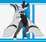  &lt;3 accessory anthro armband armwear bloom_(warden006) bulge clothing collar fake_ears fake_rabbit_ears gem jewelry legendary_pok&eacute;mon legwear lugia male meme meme_clothing nintendo playboy_bunny pok&eacute;mon pok&eacute;mon_(species) solo stockings thick_arms thick_tail tongue tongue_out video_games warden006 
