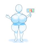  animate_inanimate big_breasts breasts doll english_text featureless_crotch featureless_face female hi_res holding_object holding_sign huge_breasts humanoid inanimate_object living_doll mannequin nipples nude sign simple_background solo somescrub text thick_thighs white_body wide_hips 