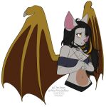  2022 alpha_channel anthro black_hair breasts chiropteran clothed clothing collar digital_media_(artwork) female hair hi_res kittydee mammal membrane_(anatomy) membranous_wings simple_background smile solo transparent_background wings 