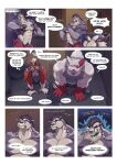  2021 absurd_res anthro cigarette clothed clothing comic english_text genitals group hi_res lycanroc male midnight_lycanroc muscular muscular_anthro muscular_male nintendo obstagoon penis pok&eacute;mon pok&eacute;mon_(species) pok&eacute;morph pubes speech_bubble text thepurp thought_bubble video_games zangoose 