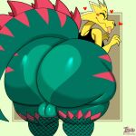  1:1 2022 absurd_res anthro backsack balls big_butt butt clothing dracozolt eyes_closed fishnet fishnet_legwear fossil_pok&eacute;mon genitals girly hi_res huge_butt inuzu legwear male nintendo pok&eacute;mon pok&eacute;mon_(species) solo tongue tongue_out video_games 