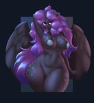  absurd_res anthro big_breasts breasts equid equine female genitals hair hasbro hi_res horn mammal my_little_pony nude purple_hair pussy sanfingulipunrapin solo winged_unicorn wings 