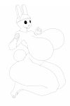  absurd_res animal_crossing big_breasts breasts coco_(animal_crossing) featureless_breasts female hi_res huge_breasts humanoid kneeling lagomorph leporid mammal monochrome nintendo nude opqhlak rabbit solo video_games 