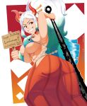  absurd_res big_breasts breasts clotthed club_(weapon) female hi_res holding_club holding_melee_weapon horn horned_humanoid humanoid looking_back melee_weapon one_piece smile sonikku_(artist) weapon yamato_(one_piece) 