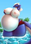  absurd_res anthro beach belly big_belly big_breasts breasts cynthiafeline dragon female hi_res huge_breasts hyper hyper_belly hyper_breasts hyper_pregnancy nipples palm_tree pinup plant pose pregnant pregnant_female presenting seaside solo solo_focus summer sunny tareck thick_thighs tree water 