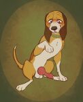  animal_genitalia animal_penis blush canid canine canine_penis canis copper_(fath) disney domestic_dog feral fox_and_the_hound genitals hi_res knot male mammal penis solo yelping 