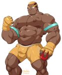  absurdres bara dark_skin highres maldu_(chokeylover) marshal_(pokemon) pectorals poke_ball 