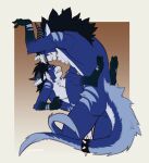  2022 anthro anthro_on_anthro anthro_penetrated anthro_penetrating anthro_penetrating_anthro black_hair blue_body blue_fur crossgender digital_media_(artwork) dragon duo faint female female_penetrated fur furred_dragon hair male male/female male_penetrating male_penetrating_female penetration self_fuck selfcest sex simple_background square_crossover wingless_dragon 