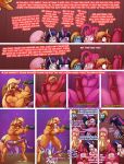  2022 absurd_res animal_genitalia animal_penis anthro applejack_(mlp) balls big_macintosh_(mlp) blush breasts clothing comic dialogue digital_media_(artwork) english_text equid equine equine_penis eyebrows eyewear female fingers fluttershy_(mlp) friendship_is_magic genitals glasses group hasbro hi_res horn male male/female mammal muscular muscular_female my_little_pony nintendo nipples open_mouth penis pinkie_pie_(mlp) rainbow_dash_(mlp) rarity_(mlp) spike_(mlp) spread_legs spreading text the_legend_of_zelda thebigbadwolf01 twilight_princess unicorn vein video_games 