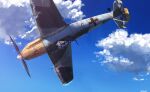  aircraft airplane bf_109 bf_109_e4_(ash_arms) clip_studio_paint_(medium) cloud cloudy_sky commentary_request karo-chan military morning no_humans original outdoors sky world_war_ii 