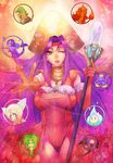  angela_(seiken_densetsu_3) breasts cleavage crystal dryad_(seiken_densetsu) elbow_gloves flower gloves gnome_(seiken_densetsu) grand_devina green_eyes hat jinn_(seiken_densetsu) large_breasts leotard luna_(seiken_densetsu) one_eye_closed purple_hair red_leotard salamander_(seiken_densetsu) seiken_densetsu seiken_densetsu_3 shade_(seiken_densetsu) staff taka_(sanoujo358) undine_(seiken_densetsu) will-o'-wisp_(seiken_densetsu) 