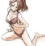  barefoot bikini copyright_request face minato_fumi navel sketch smile solo swimsuit 