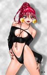  artist_request bloodberry breasts large_breasts nipple_slip nipples red_eyes red_hair saber_marionette saber_marionette_j 