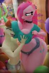  3d_(artwork) absurd_res anthro digital_media_(artwork) duo equid equine female friendship_is_magic hasbro hi_res hooves-art horse male mammal my_little_pony pinkamena_(mlp) pinkie_pie_(mlp) pony pound_cake_(mlp) size_difference 