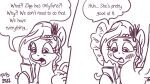  blush cellphone comic dialogue english_text equid equine hasbro headpiece mammal mlp_g5 monochrome my_little_pony pegasus phone pipp_petals_(mlp) pony-berserker smartphone text two_panel_image wing_boner wings 