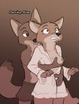  3:4 anthro anthro_on_anthro breast_grab breasts canid canine cheek_tuft disney duo facial_tuft female fox fur hand_on_breast incest_(lore) male male/female mammal mother mother_and_child mother_and_son mrs._wilde nick_wilde parent parent_and_child red_fox son tggeko tuft zootopia 