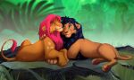  aode blue_mane cuddling disney duo embrace felid feral hi_res hug invalid_tag jungle kumu lion male male/male mammal mane mgangalion pantherine pink_mane the_lion_king 