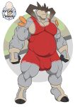  1ceberg absurd_res anthro belly big_bulge big_pecs bovid bulge clothing hi_res legendary_pok&eacute;mon male mammal musclegut muscular muscular_male nintendo overweight pecs pok&eacute;mon pok&eacute;mon_(species) solo standing terrakion tight_clothing video_games wrestling_singlet 