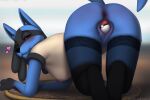  &lt;3 all_fours anthro anus aroused ass_up blush bodily_fluids butt butt_focus clothed clothing conditional_dnp dripping female fluffx genital_fluids genitals leggings legwear looking_at_viewer lucario mostly_nude nintendo object_in_pussy penetration pok&eacute;ball pok&eacute;ball_insertion pok&eacute;mon pok&eacute;mon_(species) presenting presenting_hindquarters pussy pussy_juice pussy_juice_drip rear_view skimpy video_games 