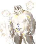  2022 2022_beijing_winter_olympics al16126 anthro belly bing_dwen_dwen biped black_nose chibi giant_panda hi_res humanoid_hands kemono male mammal multiple_poses nipples olympics overweight overweight_male pose solo ursid white_body winter_olympics 