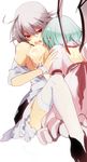  bad_id bad_pixiv_id bat_wings blue_hair breast_grab breast_sucking breasts drooling grabbing izayoi_sakuya multiple_girls nipples no_bra open_clothes open_mouth open_shirt red_eyes remilia_scarlet shirt shizumi_satou short_hair silver_hair small_breasts thighhighs touhou white_legwear wings wrist_cuffs yuri 