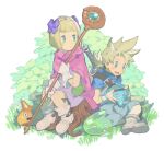  1boy 1girl blonde_hair blue_eyes blush bow brother_and_sister cape closed_mouth dragon_quest dragon_quest_v dress gloves hair_bow hero&#039;s_daughter_(dq5) hero&#039;s_son_(dq5) open_mouth sarmat short_hair siblings smile twins 