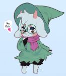  &lt;3 2021 2_horns anthro bovid caprine clothed clothing deltarune dialogue english_text eyewear floppy_ears fur girly glasses goat hair hat headgear headwear hi_res horn looking_at_viewer mahmapuu male mammal pink_horn pink_scarf ralsei scarf smile smiling_at_viewer solo speech_bubble standing text undertale_(series) video_games white_body white_fur white_hair 