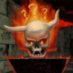  ? bone demon doom_(series) fangs fire gameplay_mechanics hi_res id_software lost_soul map not_furry red_eyes skull unknown_artist video_games 