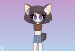  canid canine clothing dress female gradient_background hair hi_res humanoid hybrid long_hair looking_at_viewer mammal markings not_furry simple_background slim smile solo standing succubus tina tina_(vrabo) vrabo were werecanid werecanine werewolf whisker_markings young 
