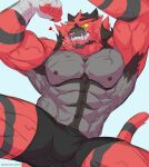  &lt;3 2022 abs anthro arm_wraps armpit_hair barazoku biceps big_muscles body_hair bulge claws clothed clothing flexing fur grey_background hand_wraps huge_muscles incineroar male muscular muscular_anthro muscular_male navel nintendo nipples obliques pecs pok&eacute;mon pok&eacute;mon_(species) reachea simple_background smile solo teeth text thick_thighs topless topless_anthro topless_male tuft underwear url vein veiny_muscles video_games wraps 