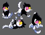  alternate_species black_body black_fur bradbradleyart deltarune feral fur furrification hair heterochromia long_nose mouse_cursor simple_background solo spamton_g._spamton undertale_(series) unknown_species video_games white_body white_fur 