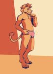  anthro biped briefs bulge clothing felid furvidd hi_res lion male mammal pantherine solo standing underwear 